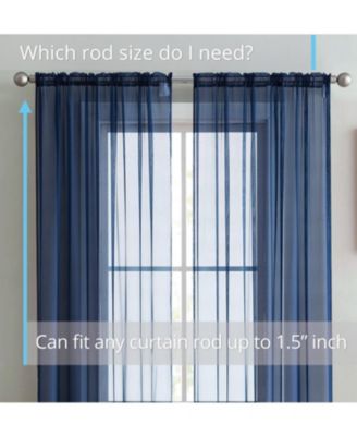 2 Pack Sheer Voile Window Curtain Sheer Panels