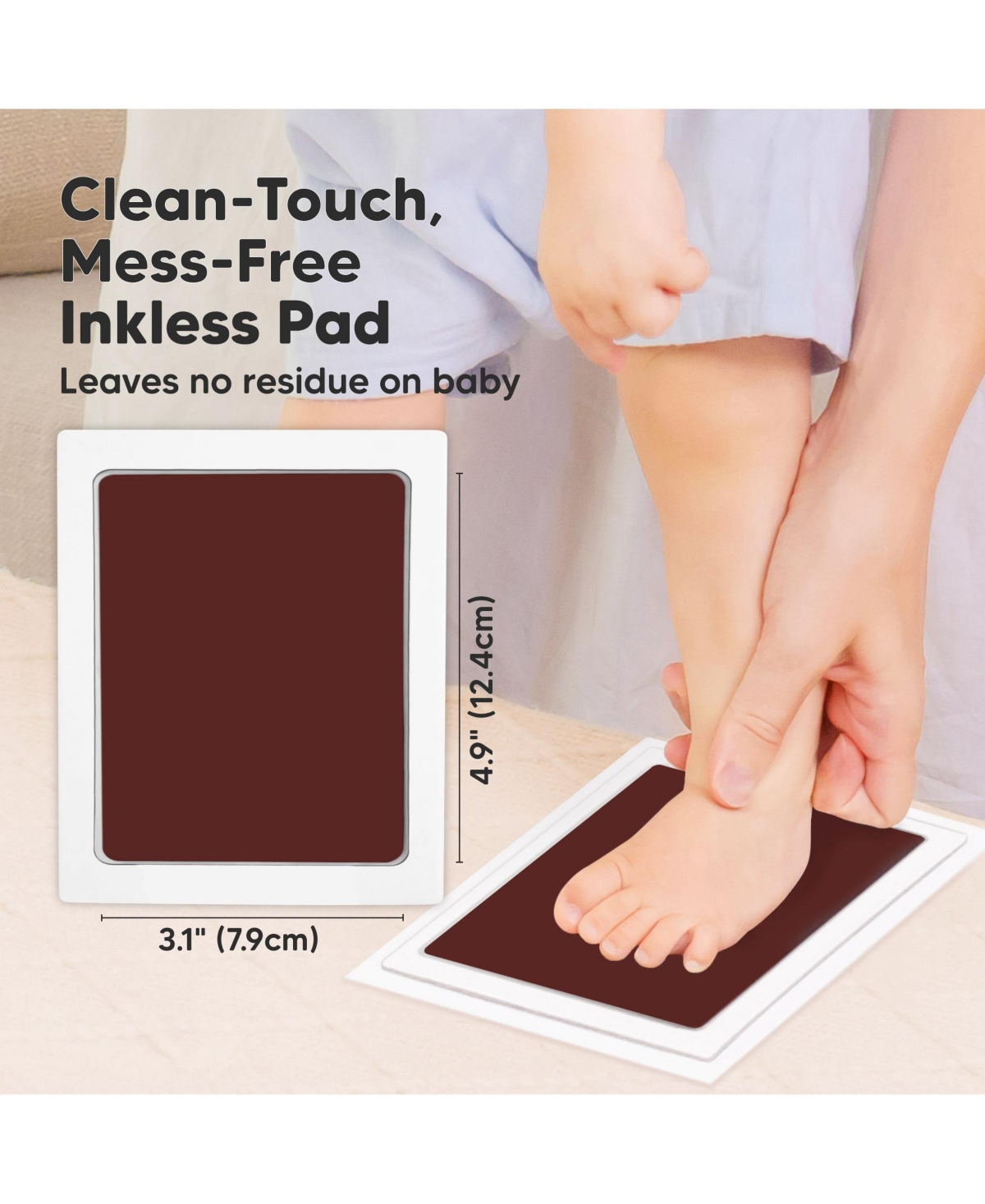 KeaBabies 4pk Inkless Ink Pad for Baby Hand and Footprint Kit, Clean Touch Dog Paw