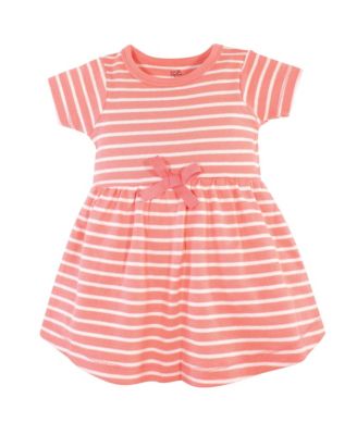 Baby Girls Natural Cotton Dresses Featuring Both Short and Long Sleeves