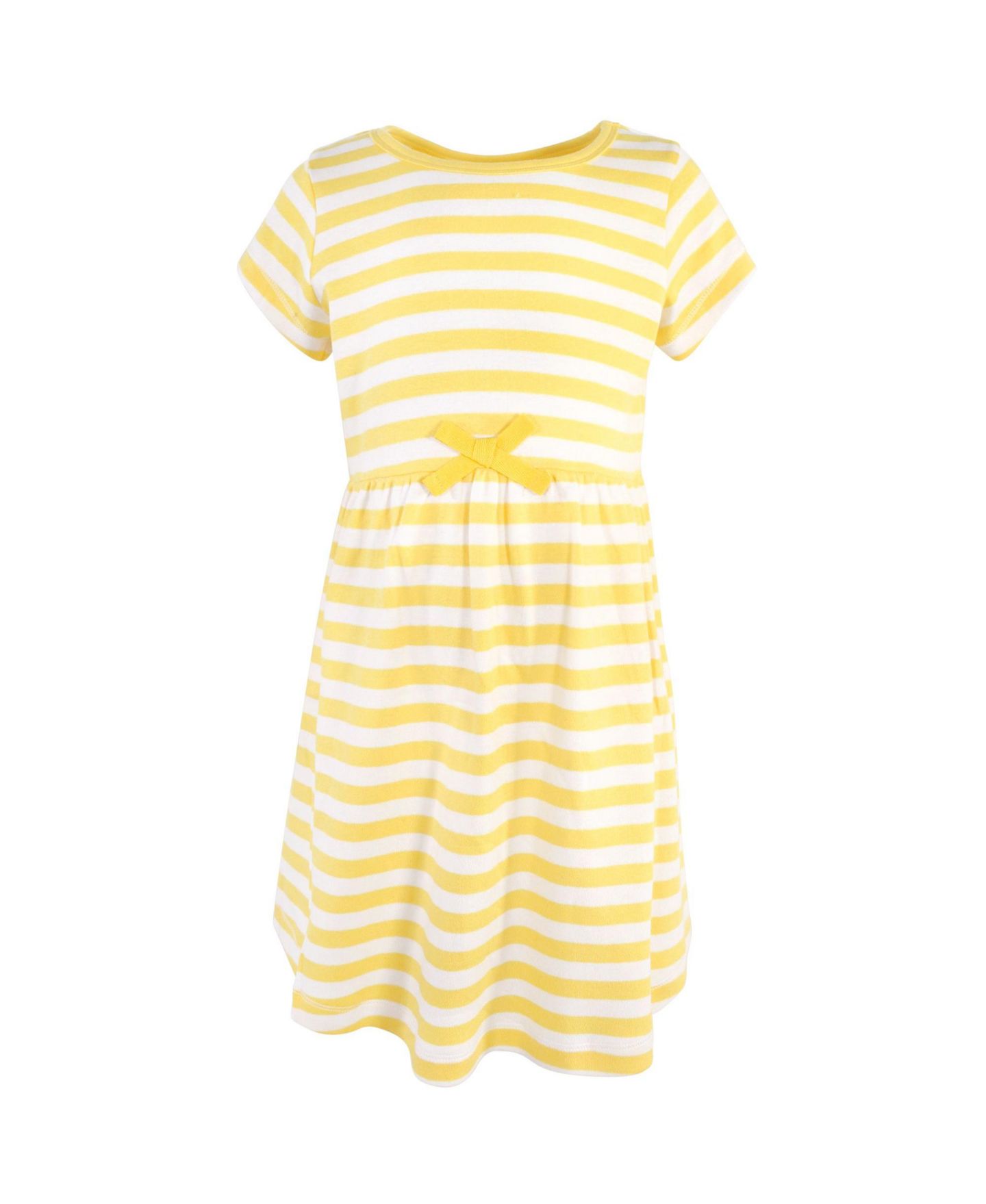 Платья Touched by Nature Natural Cotton Dresses Featuring Both Short and Long Sleeves для девочек, цвет: Лимонный — фото 4