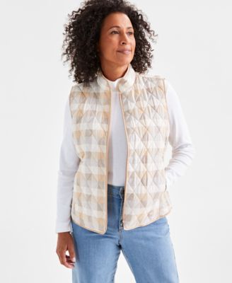 Women's Plaid Quilted Vest