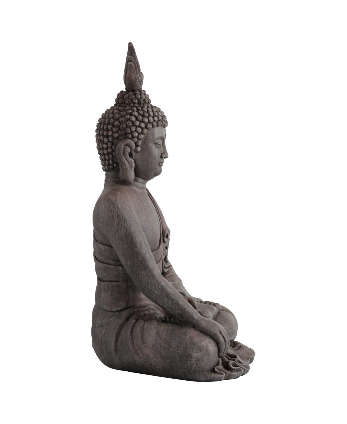 John Timberland Tall Sitting Buddha Statue Sculpture Zen Asian Japanese Garden Decor Indoor Outdoor Front Porch Patio Yard Outside Home Balcony