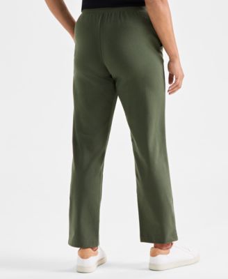 Women's Petite Mid-Rise Drawstring-Waist Sweatpants