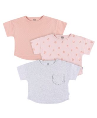 Baby Girls Short Sleeve T-Shirts, 3 Pack