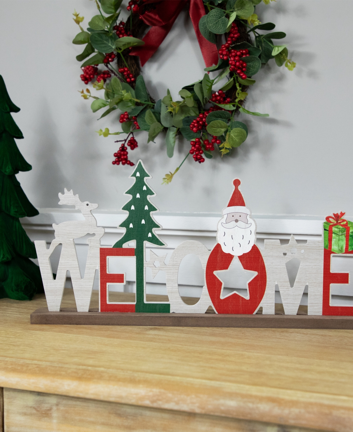 Northlight Wooden "Welcome" Christmas Sign - 16-Inch
