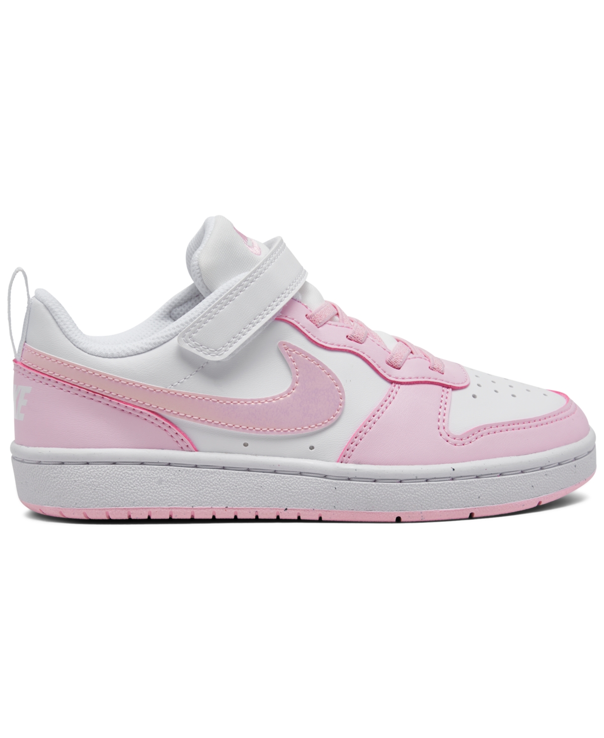 Nike Little Girls Court Borough Low Recraft Adjustable Strap Casual Sneakers from Finish Line - Pink Foam