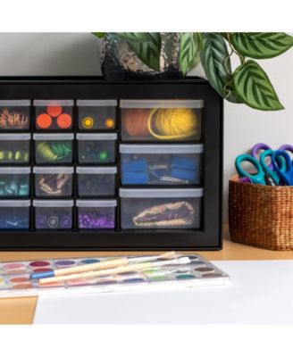 2 Pack 26 Drawer Parts Cabinet Teacher Toolbox Organizer for Classroom, Screw, Hardware Storage Organizer, Small Parts, Black