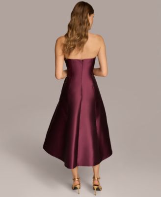 Donna Karan Women's Strapless Fit & Flare Midi Dress - Macy's