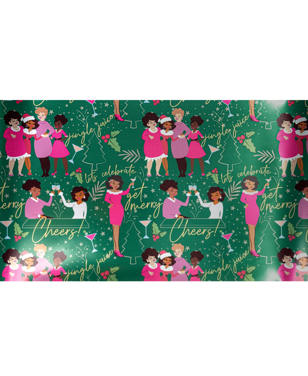 Black Paper PartyCheers Auntie Gift Wrap - Green