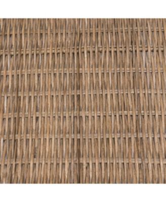 Jonathan Y Scalloped Southwestern Cottage Hand-Woven Rattan Tray with Handles