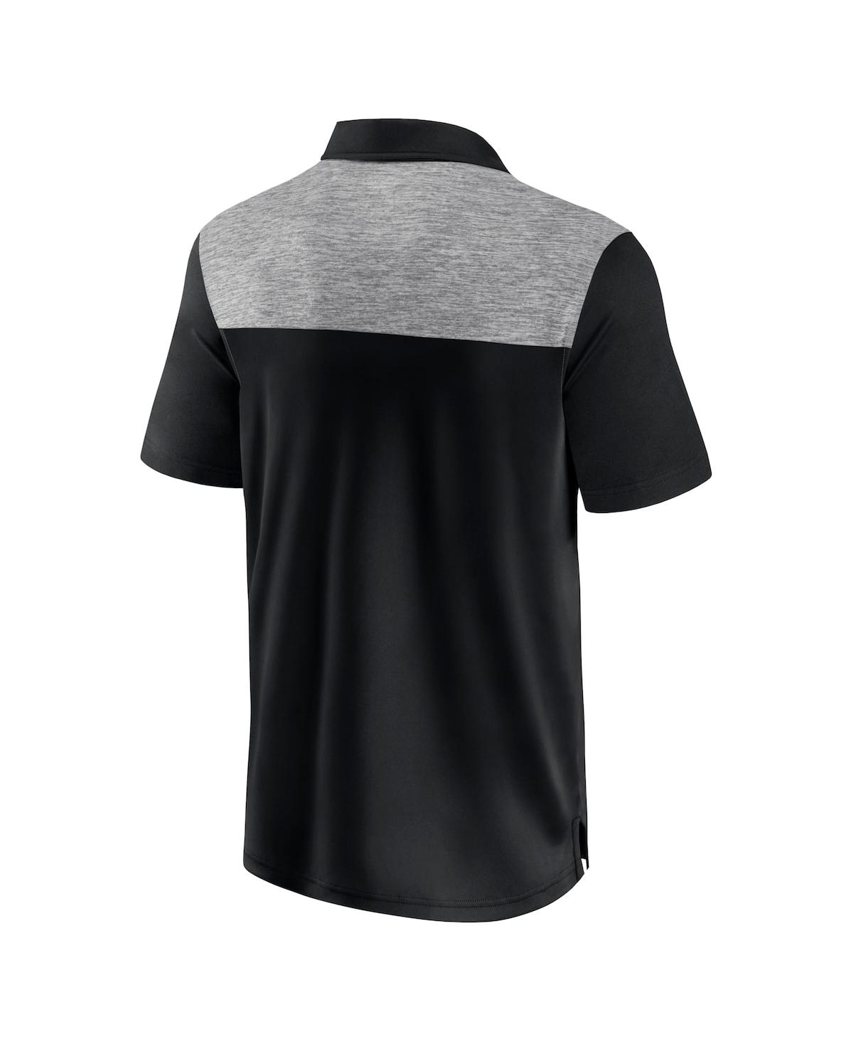 Fanatics Men's Black Texas Longhorns Long Shot Polo In Black,heather Charcoal