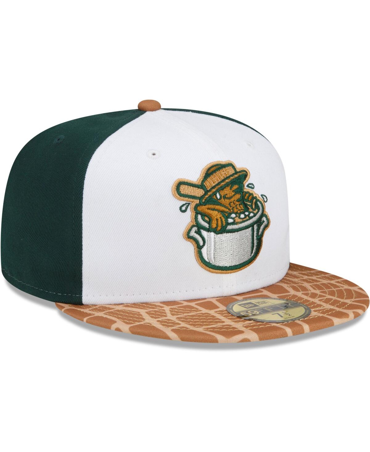 New Era Men'sTan Charleston RiverDogs Theme Night 59FIFTY Fitted Hat - White, Tan
