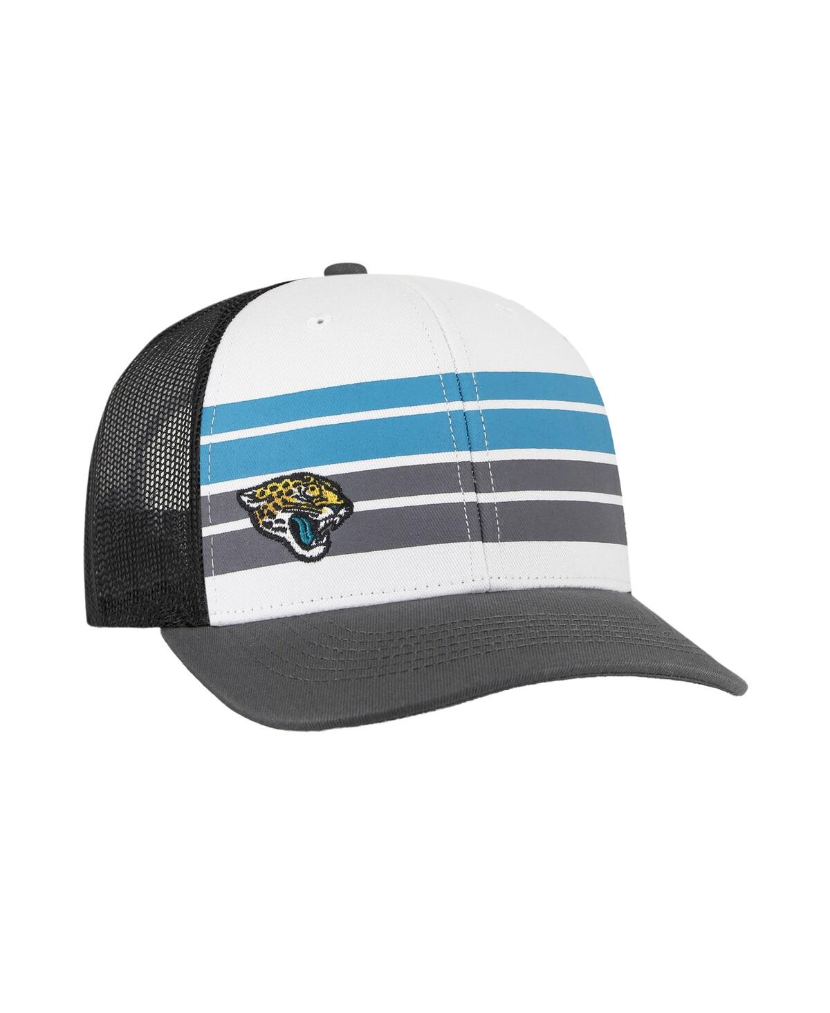 47 Brand Big Boys And Girls White/charcoal Jacksonville Jaguars Cove Trucker Adjustable Hat In White,charcoal