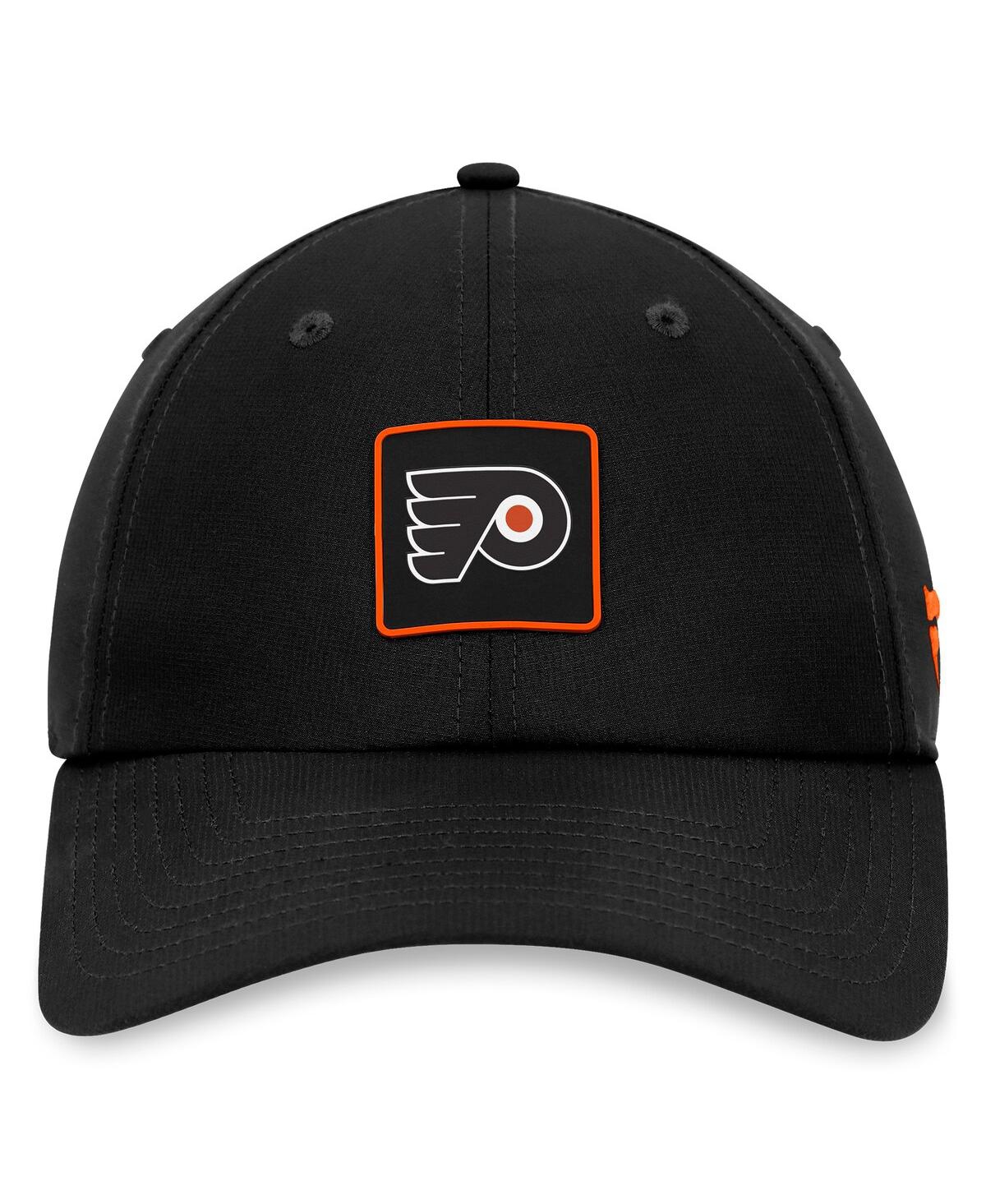 Fanatics Men's Black Philadelphia Flyers Authentic Pro Rink Adjustable Hat In Black,orange