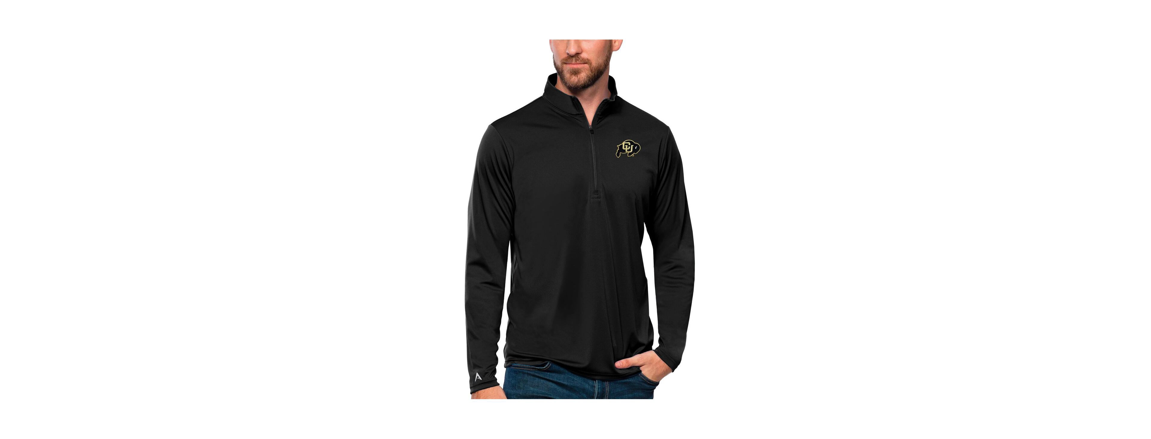 Antigua Men's Black Colorado Buffaloes Tribute Quarter-Zip Top