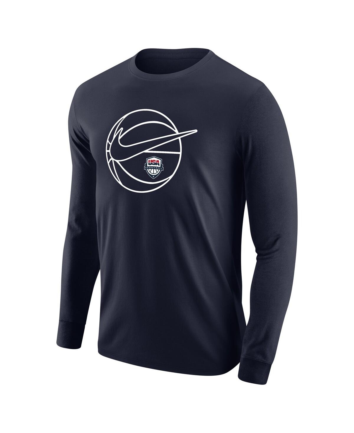 Nike Men'sUsa Basketball Core Long Sleeve T-Shirt - Navy