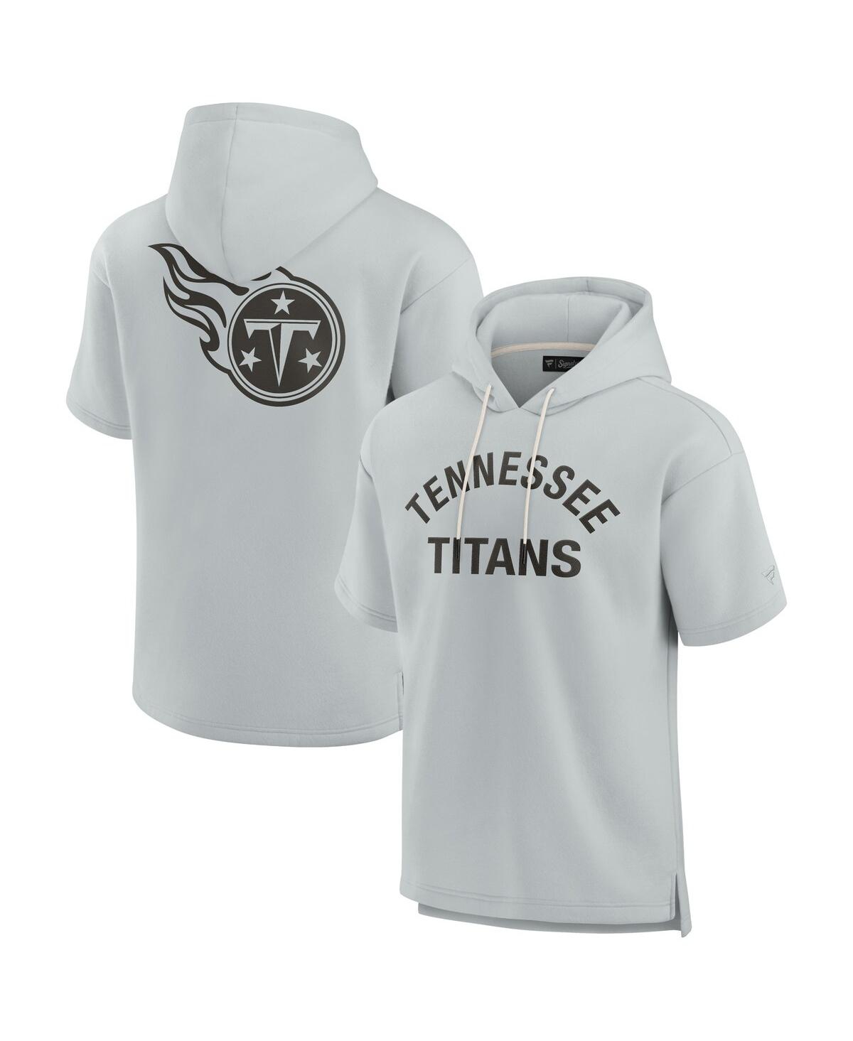 Fanatics Men's And Women's Gray Tennessee Titans Elements Super Soft Fleece Short Sleeve Pullover Hoodie In Gray