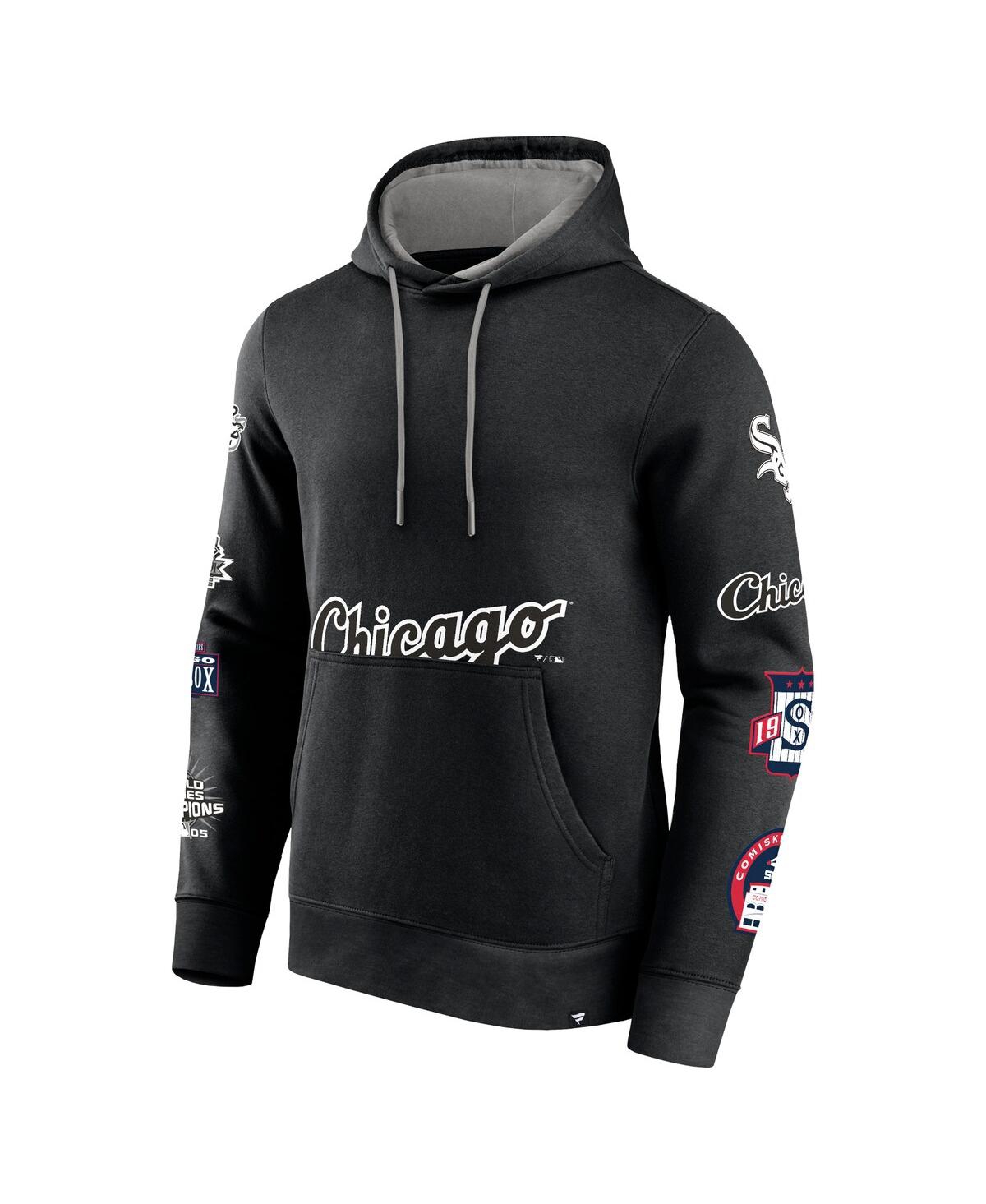 Fanatics Men'sChicago White Sox Wild Winner Pullover Hoodie - Black, Gray