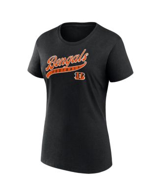 Women's Black Cincinnati Bengals Start to Finish T-Shirt Shorts Combo Pack