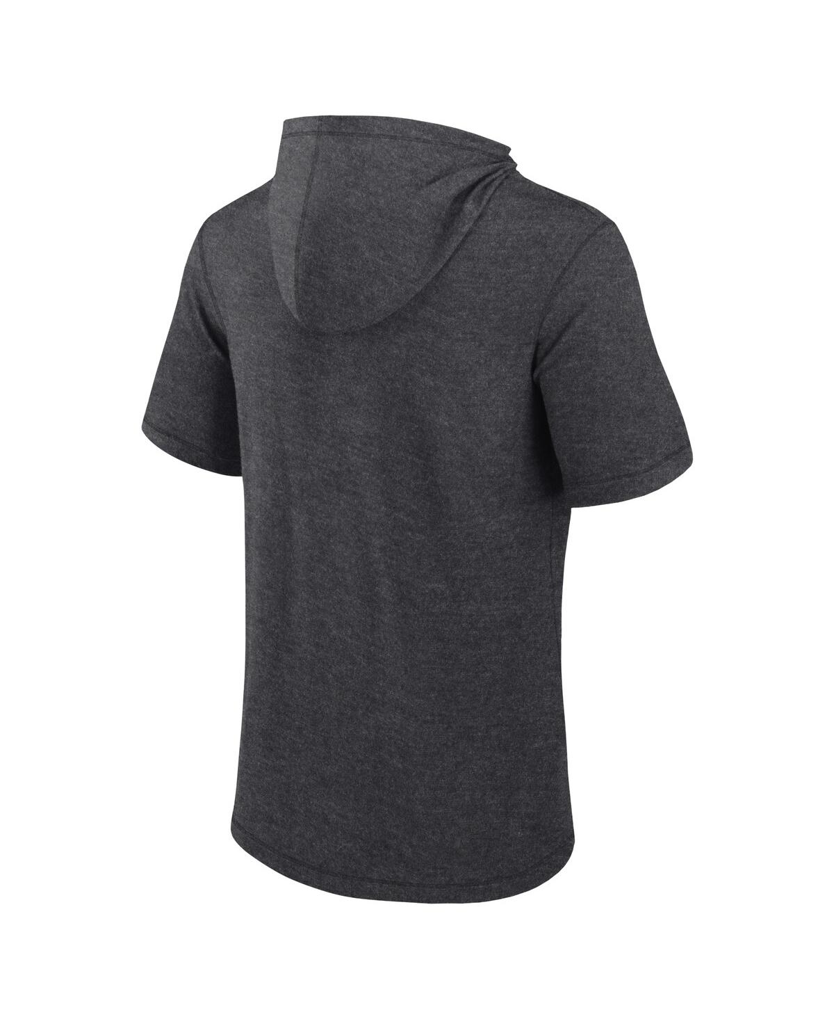 Fanatics Men'sMiami Marlins Push Short Sleeve Pullover Hoodie - Heather Charcoal