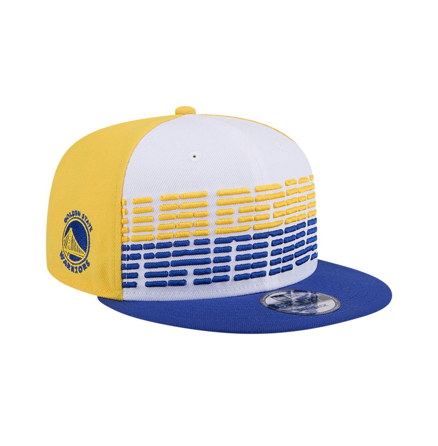 Мужская кепка New Era White/Royal Golden State Warriors Throwback Gradient Tech Font 9FIFTY Snapback Hat — фото 1