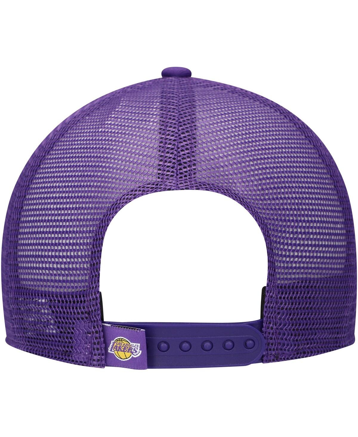 Shop New Era Big Boys And Girls White/purple Los Angeles Lakers Court Sport Mascot 9fifty Snapback Hat In White,purple