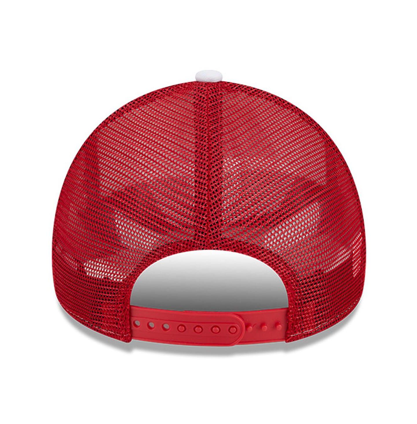 Мужская кепка New Era White/Red Utah Utes Court Sport Foam A-Frame 9FORTY Adjustable Trucker Hat — фото 4