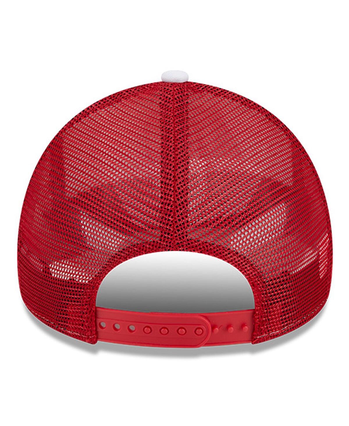 New Era Men's White/Red Utah Utes Court Sport Foam A-Frame 9FORTY Adjustable Trucker Hat