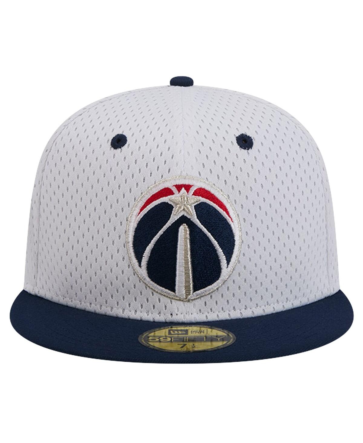 New Era Men'sNavy Washington Wizards Throwback 2Tone 59FIFTY Fitted Hat - White, Navy
