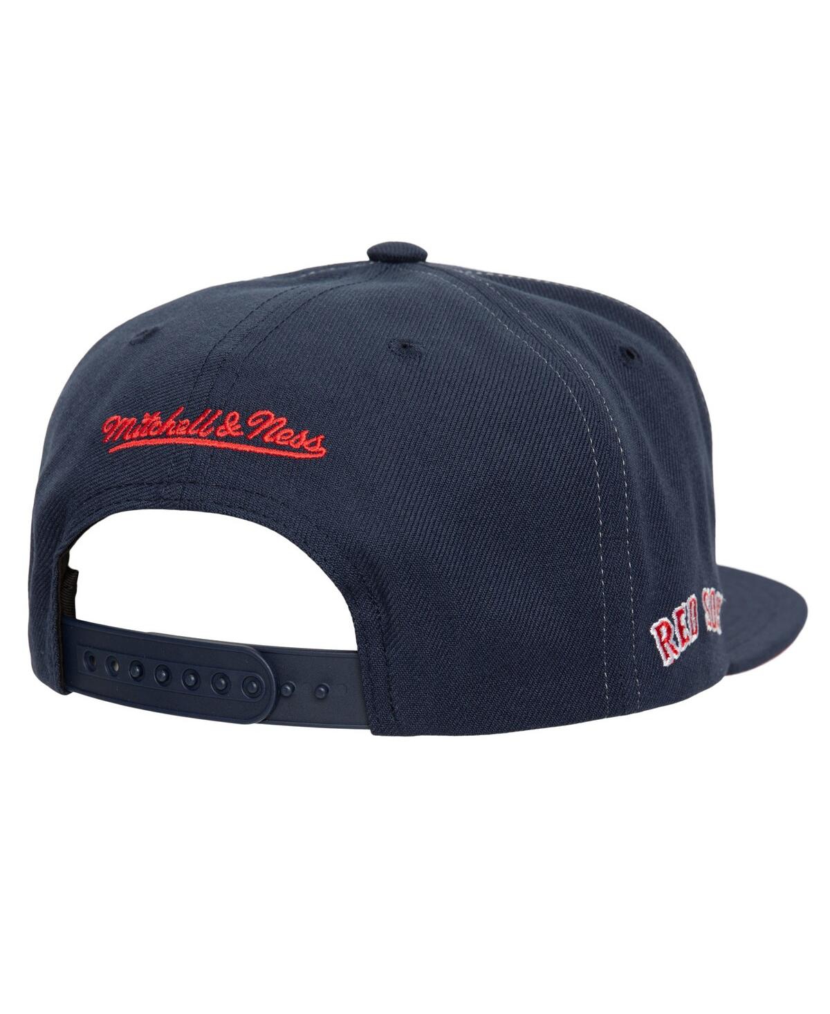 Mitchell & Ness Men's Navy Boston Red Sox Full Frontal Snapback Hat In Navy