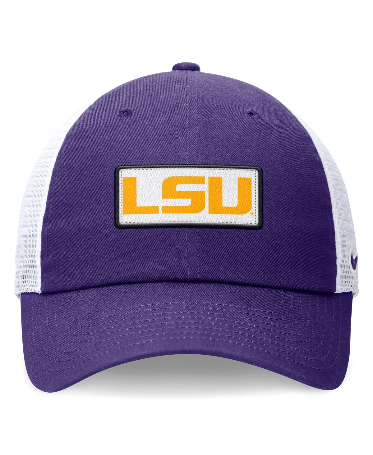 Nike Men'sWhite Lsu Tigers Primetime Club Trucker Adjustable Hat - Purple, White