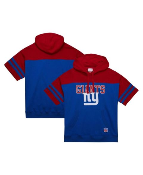 Мужское худи Mitchell & Ness Royal New York Giants Off Field vintage-like Logo Short Sleeve Pullover