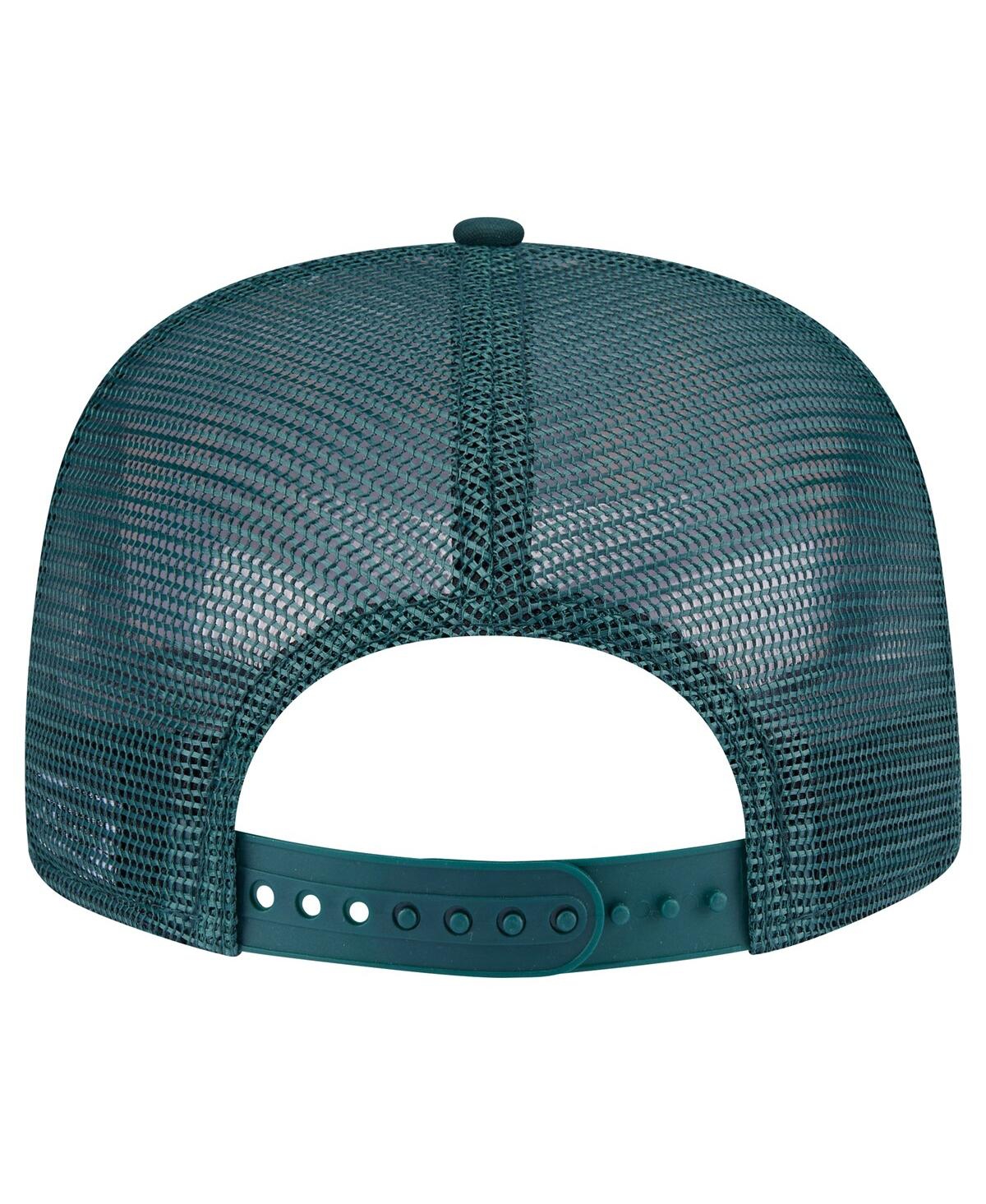 New Era Men's Green Oakland Athletics Seeing Diamonds A-frame Trucker 9fifty Snapback Hat In Green