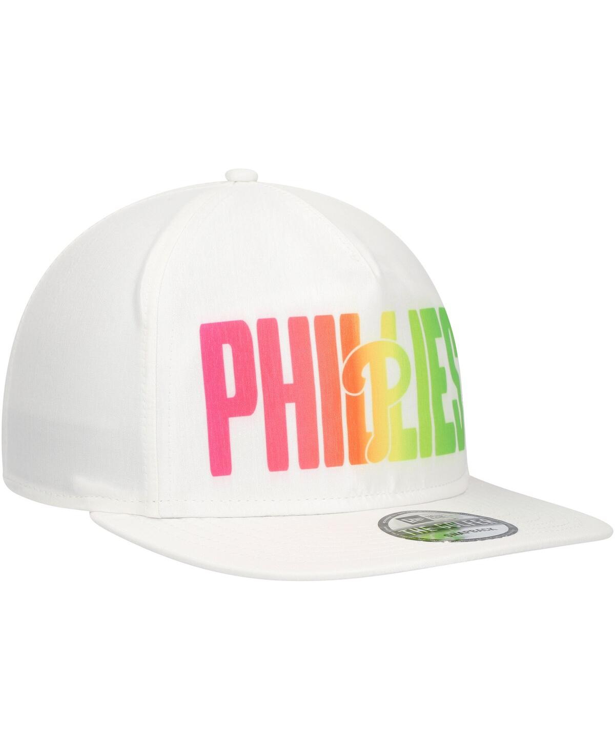 New Era Men's White Philadelphia Phillies Spring Spectrum Golfer Snapback Hat In White