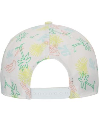 Men's White Philadelphia 76ers Palm Trees and Waves Golfer Adjustable Hat