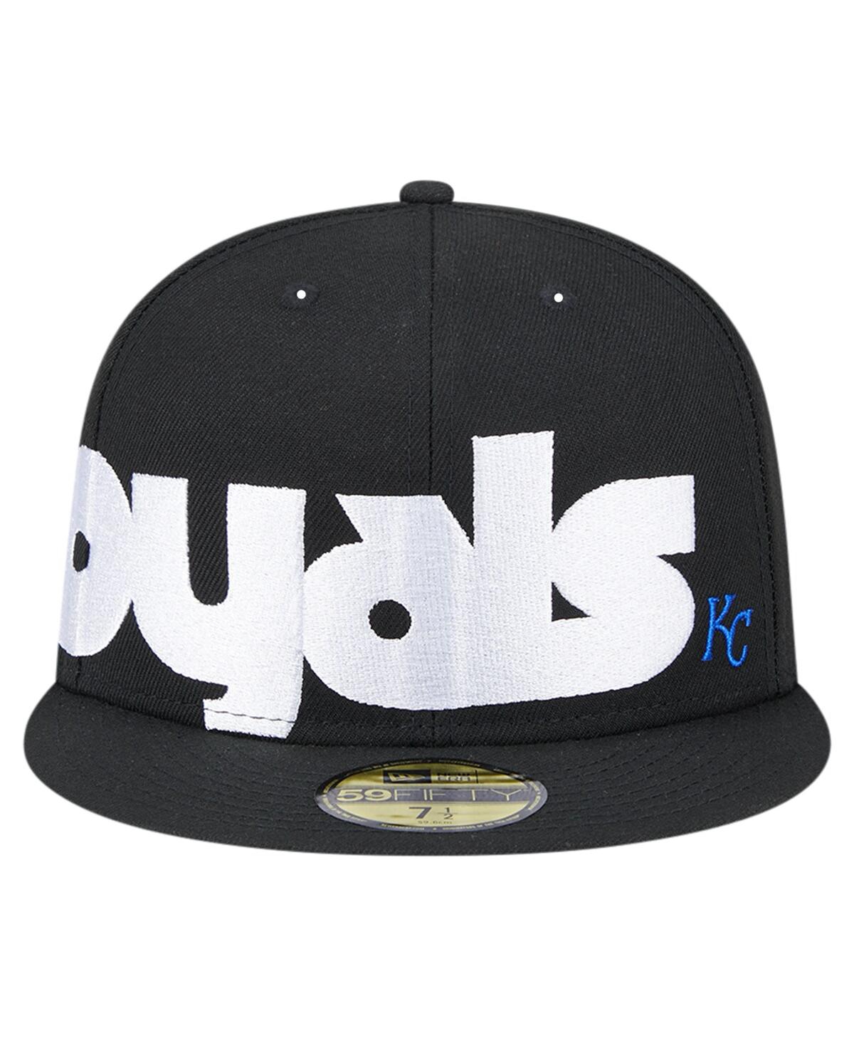 New Era Men's Black Kansas City Royals Checkered Undervisor 59fifty Fitted Hat In Black