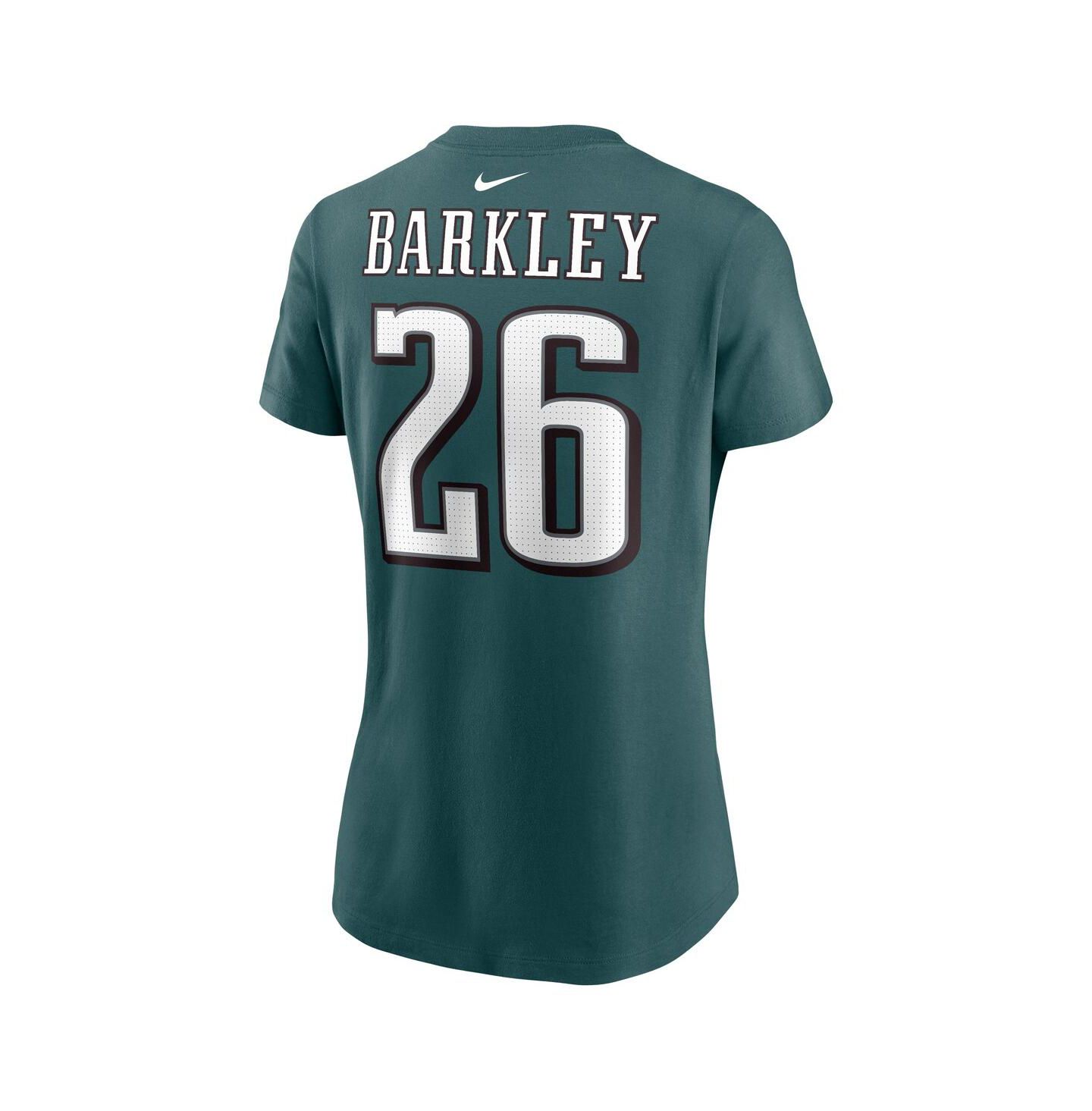Женская футболка Nike Saquon Barkley Midnight Green Philadelphia Eagles Player Name & Number — фото 3