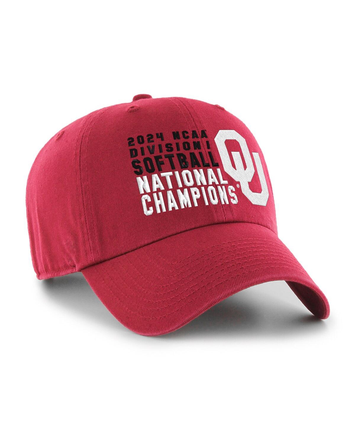 47 Brand Men's And Women's Crimson Oklahoma Sooners 2024 Ncaa Softball Women's College World Series Champions In Crimson