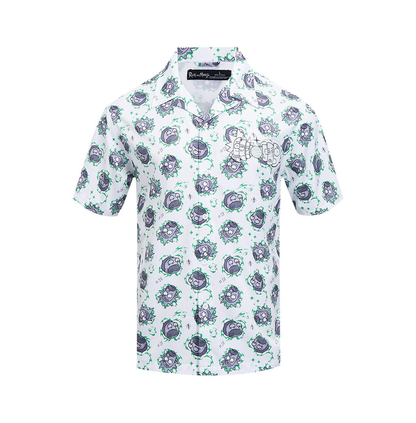 Мужская рубашка Freeze Max White Rick and Morty 90's Rave Rickvival Showing Brain Button-Up — фото 3