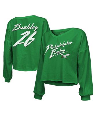 売れ筋商品|||マジェスティック Tシャツ トップス レディース Women's Saquon Barkley Kelly Green Philadelphia Eagles Name Number Long Sleeve T-Shirt Kelly Green Women's Majestic Threads Saquon Barkley Midnight Green