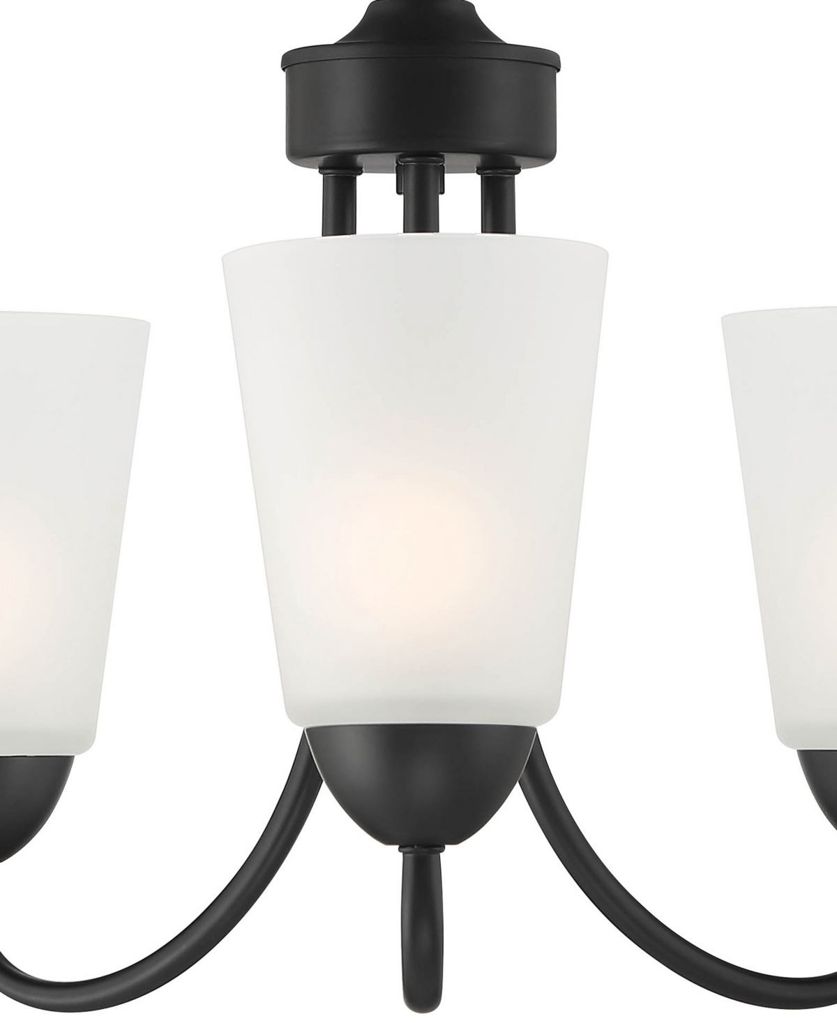 Designer's Fountain Malone 18" Metal 3 Light Chandelier In Matte Black