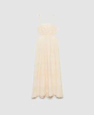 Mango Women's Side Slits Embroidered Dress - Macy's