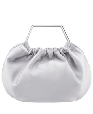 Metal Handle Satin Pouch Bag
