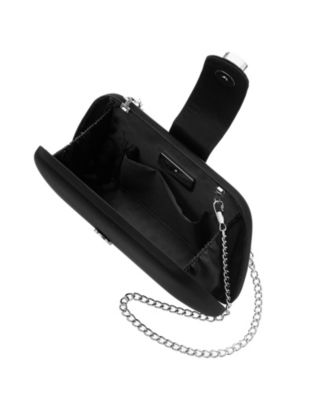 Crystal Embellished Tab Minaudiere Clutch