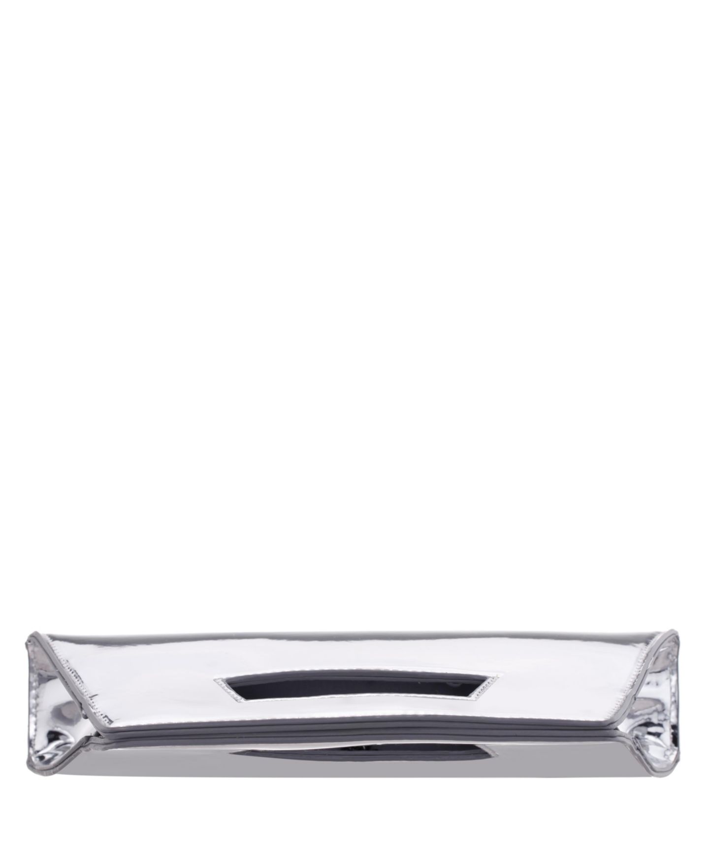 Женский клатч Nina Cut Out Handle Trapezoid Clutch, цвет: Серебряный — фото 5