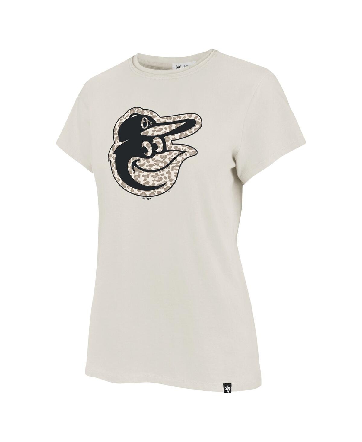 47 BRAND WOMEN'S OATMEAL BALTIMORE ORIOLES IMPRINT FRANKIE T-SHIRT 