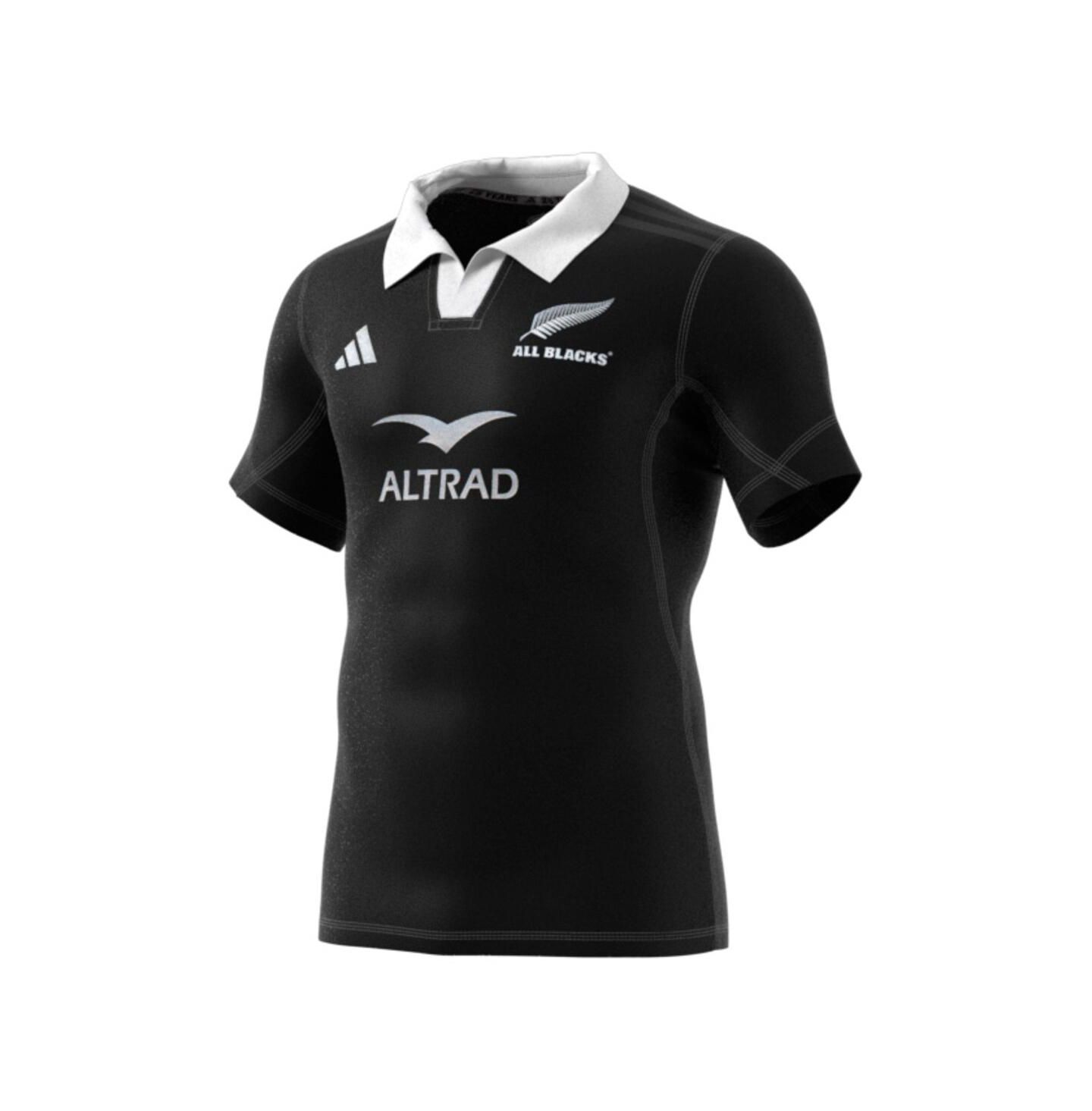 Мужской топ adidas Black New Zealand Rugby 2024/25 Home Authentic Jersey — фото 3