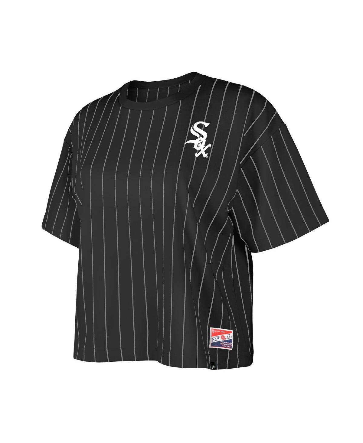 New Era Women'sChicago White Sox Boxy Pinstripe T-Shirt - Black