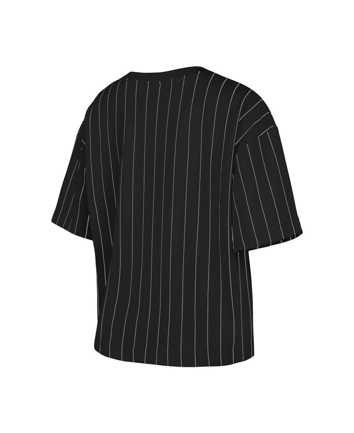 New Era Women'sChicago White Sox Boxy Pinstripe T-Shirt - Black