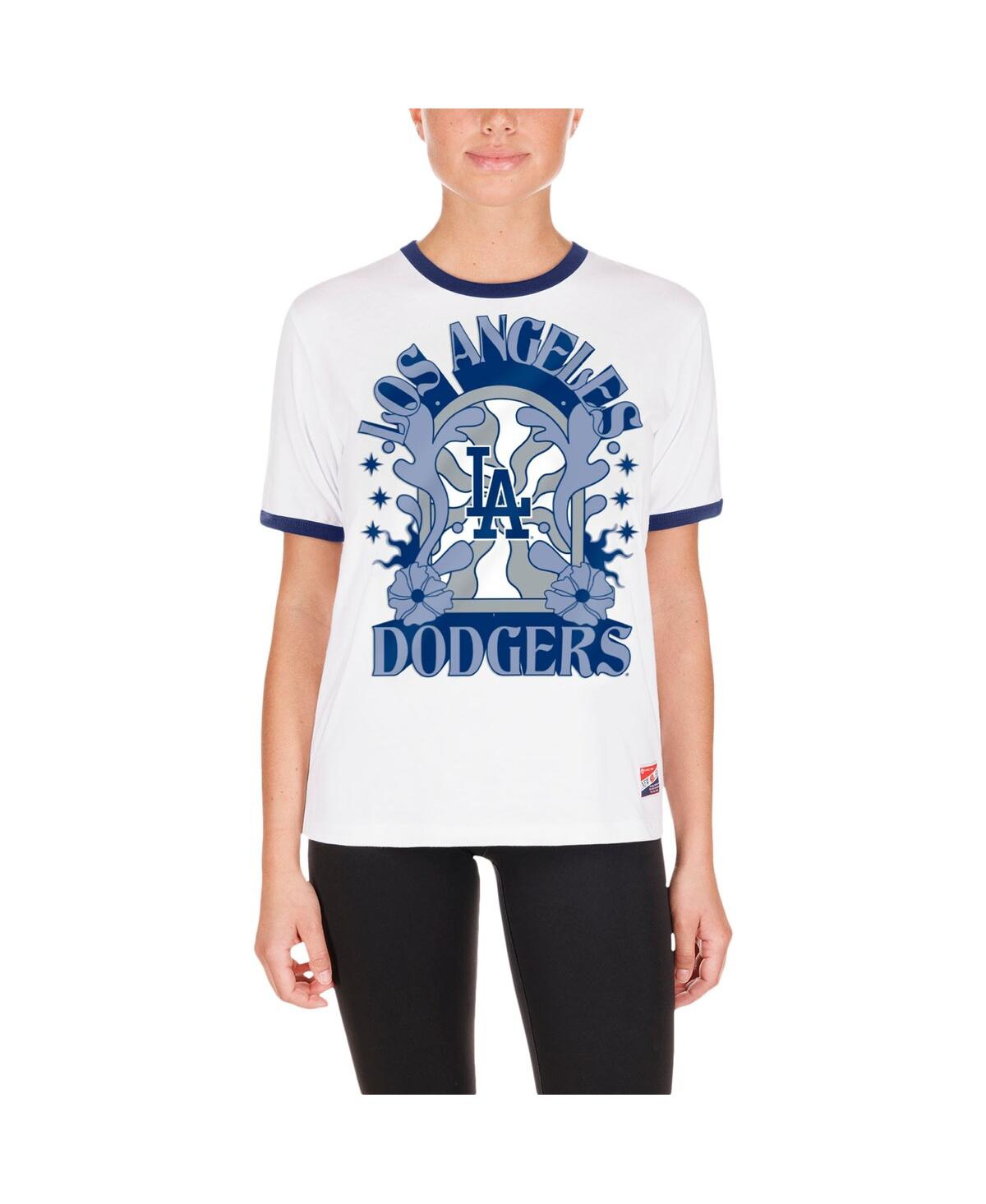 NEW ERA WOMEN'S WHITE LOS ANGELES DODGERS OVERSIZED RINGER T-SHIRT 